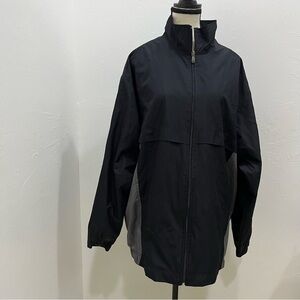 Jerzees Black Windbreaker with Textured Finish‎ weather resistant